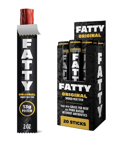 FATTY Meat Jerky Sticks, Original, 2 oz. (20-pk)