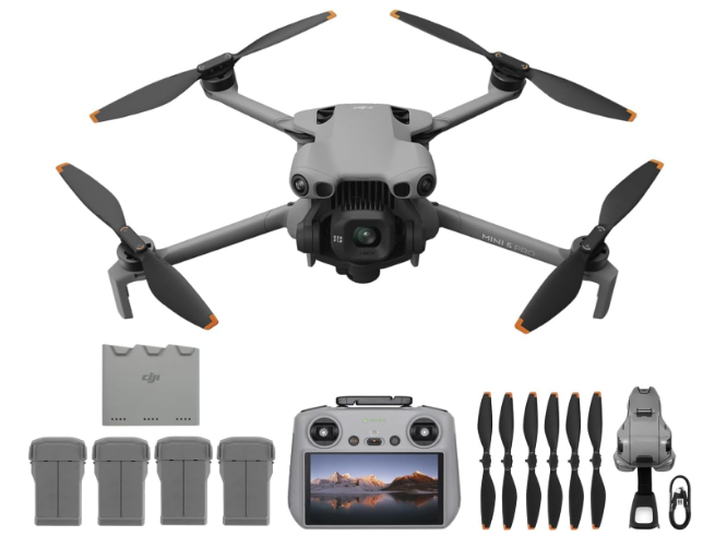 DJI Mini 5 Pro + Fly More Combo with DJI RC 2, Drone with Camera, 1" CMOS, 4K Drone for Beginners, Obstacle Sensing, ActiveTrack 360, 225 Gimbal Rotation, 4 Batteries