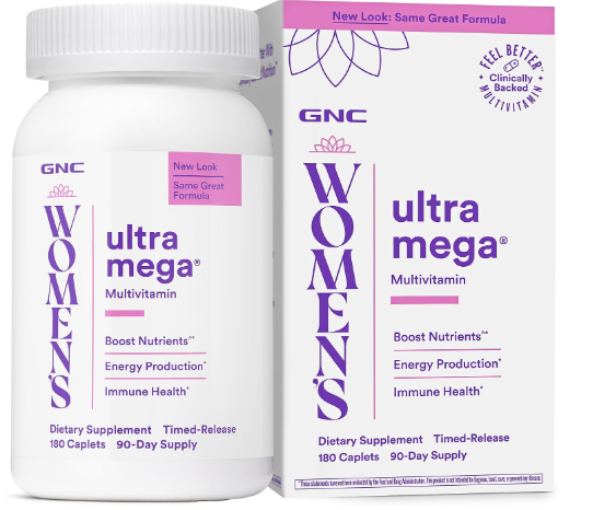 GNC Women's Ultra Mega Multivitamin, 180 Count, 90 Servings