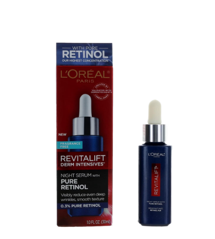 L'Oreal Paris Revitalift Derm Intensives Night Serum, 0.3% Pure Retinol, 1 fl oz