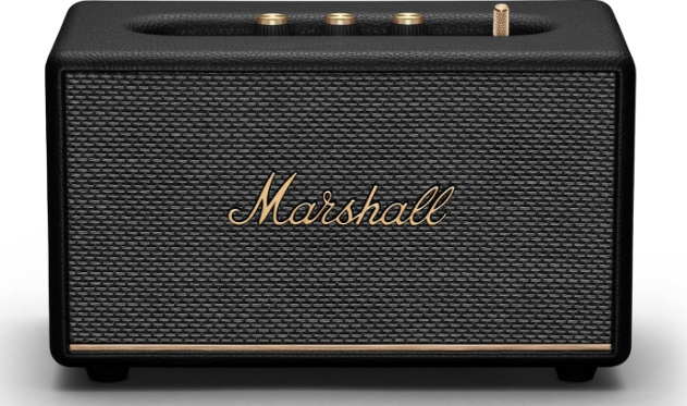Marshall Acton III Bluetooth Home Speaker - Loud Stereo Sound with Bass and Treble Controls | Plug-in Powered | 3.5mm Aux Input - Black