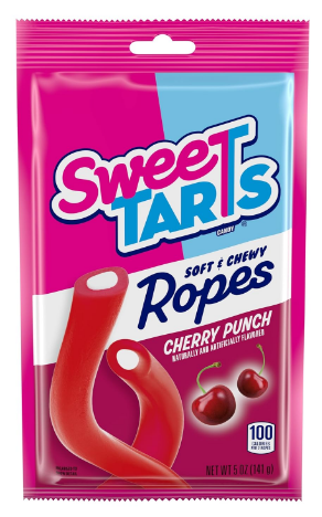 SweeTARTS Ropes, Candy, Cherry Punch, Soft and Chewy, 5 oz (Pack of 12)